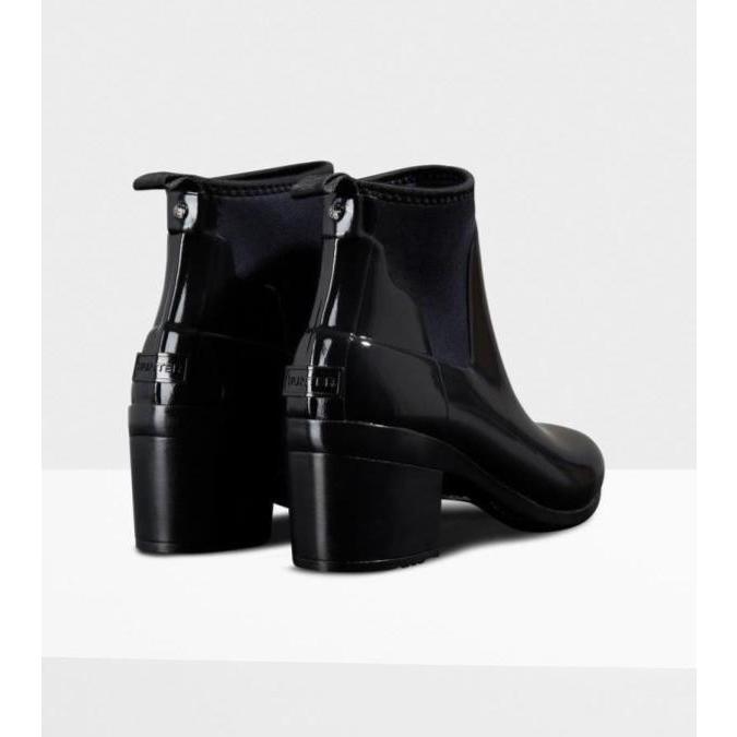 HUNTER REFINED MID HEEL GLOSS ブラック Hunter Refined Mid Heel