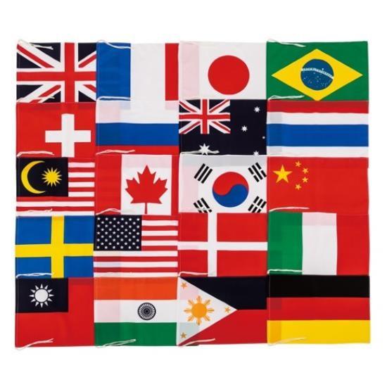 S-0593 テトロン製万国旗20ヶ国入 34×50cm SANWATAIKU 国旗 世界  Q41CD 送料ランク(A) (SWT) (Q41CD)