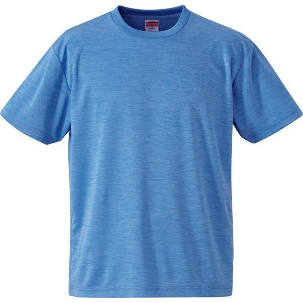 4.1オンス ドライアスレチックTシャツ ヘザーカラー S〜XL ヘザーブルー ユナイテッドアスレ Tシャツ カジュアル (UNA) (Q41CD)｜fieldboss