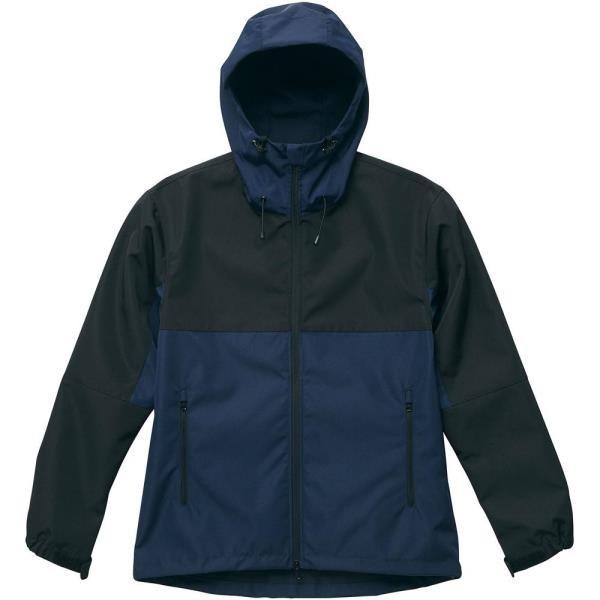 スイッチング シェル パーカ（一重） ネイビー/ブラック ユナイテッドアスレ パーカー ジップアップ (UNA) (Q41CD)