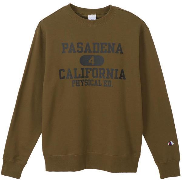 トレーナー メンズ トップス メンズ 長袖 メンズ クルーネックスウェットシャツ カーキ Jsc