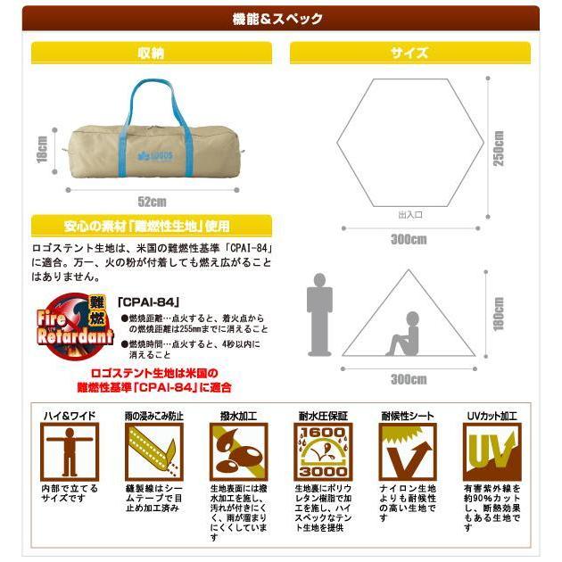 テント おしゃれ グランピング テント 大型 71908001 LOGOS ナバホ Tepee 300 セット (HN) (Q41CD)の画像