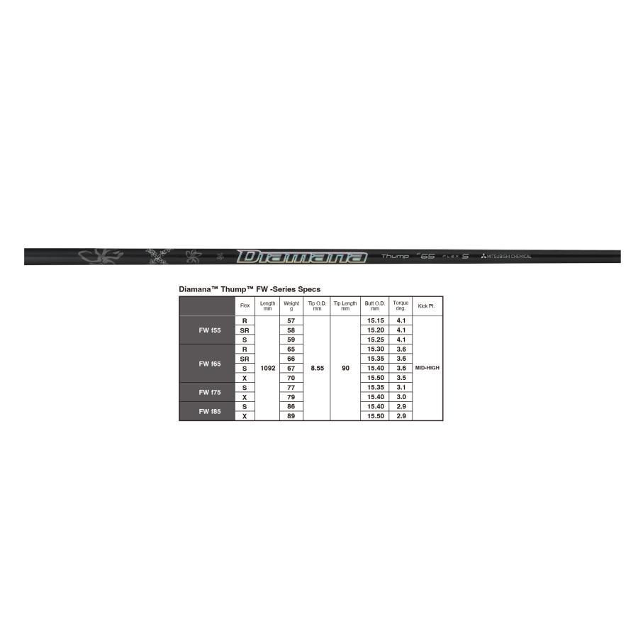 【標準グリップ無料】キャロウェイ用 スリーブ付き 三菱ケミカル Diamana Thump FW-Series ディアマナ サンプ FW 新品 FW用カーボンシャフト  日本正規品の画像