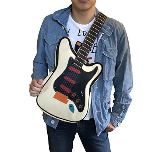 気質アップ ギター ベース用パーツ アクセサリー 送料無料 迅速にお届けします お洒落 面白い かわいい エレキギター型 ショルダーバッグ スリングバッグ ハロウィンの衣装にもバッチリ オフホワイト Www Threeriversofs Com