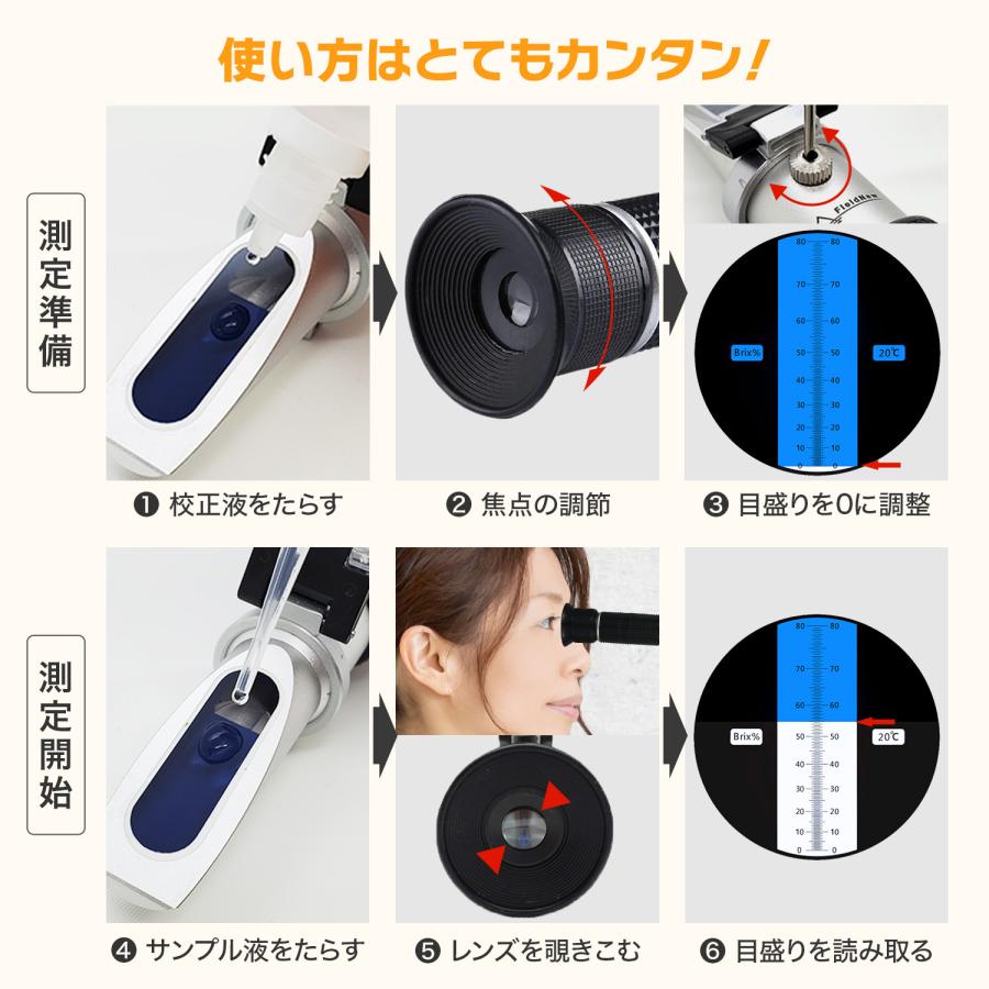 国内検品済 屈折糖度計 0-80% FieldNew 国内ブランド 日本語説明書 校正液付き 180日保証 国内品質検査済 温度自動補正 電池不要 屈折計 |  | 08