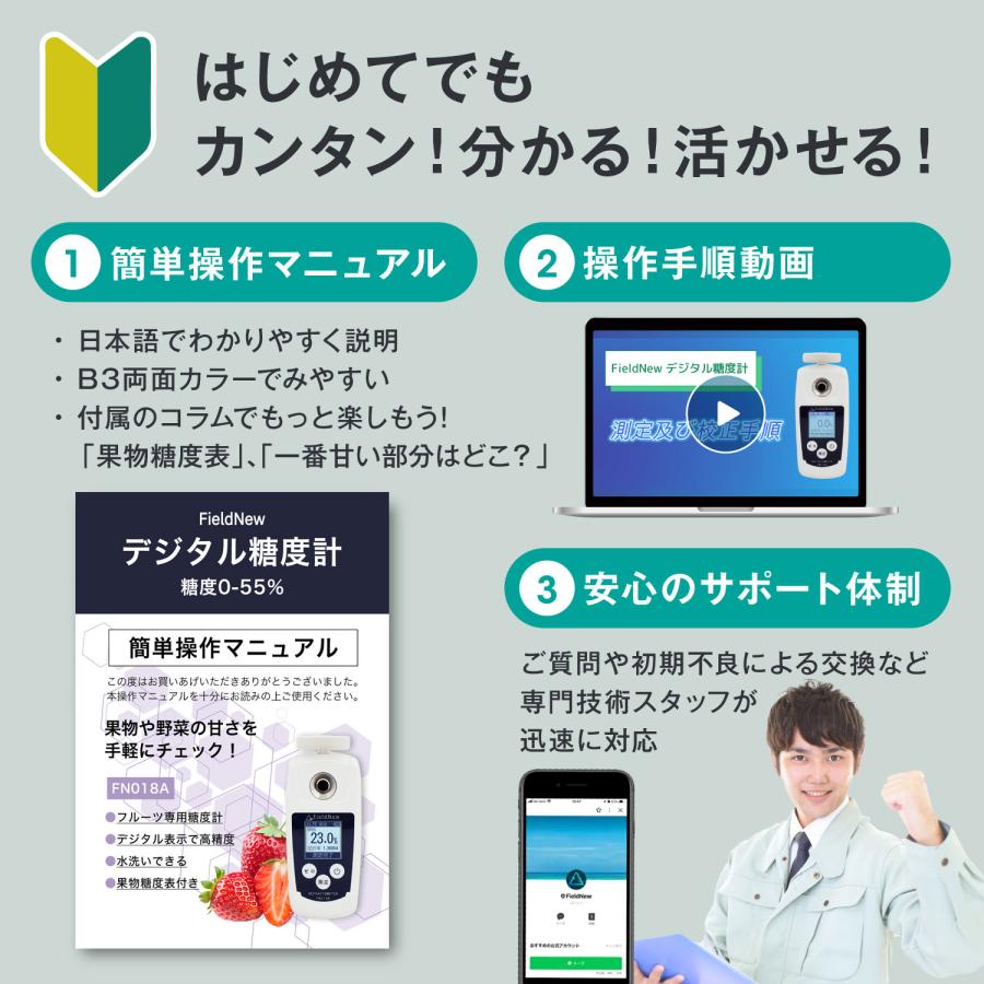 ランキング1位】デジタル糖度計 Brix0-55% 簡単操作 温度自動補正 日本