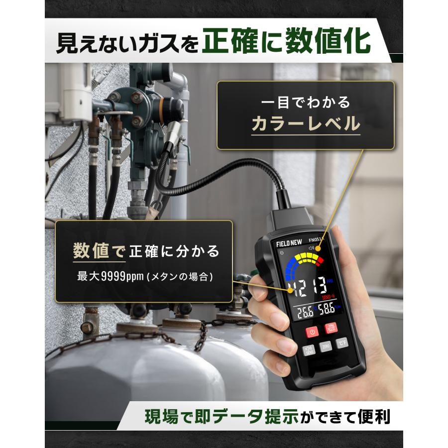 ガス漏れ検知器 Pro【見えないガスを数値表示】フレキシブルセンサー