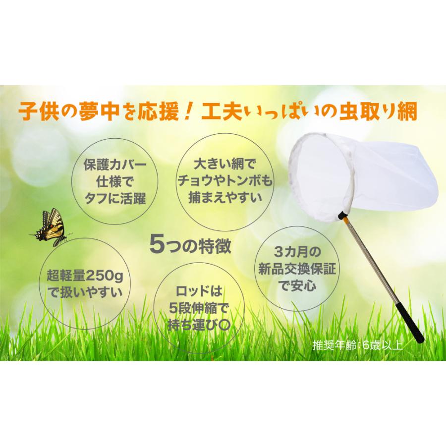 ☆4.6超】虫取り網 子ども専用 頑丈設計 網破れ防止 折りたたみ式 昆虫