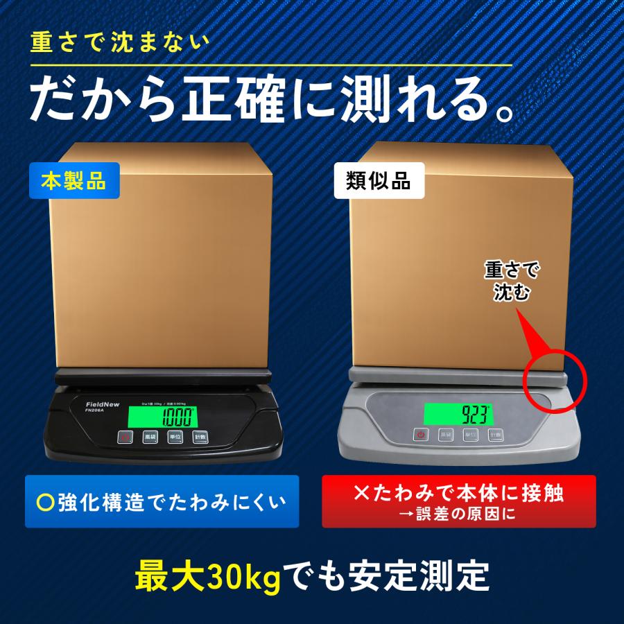デジタル台はかり・台秤 30kg/1g単位 ステンレスカバー付 2WAY電源（AC