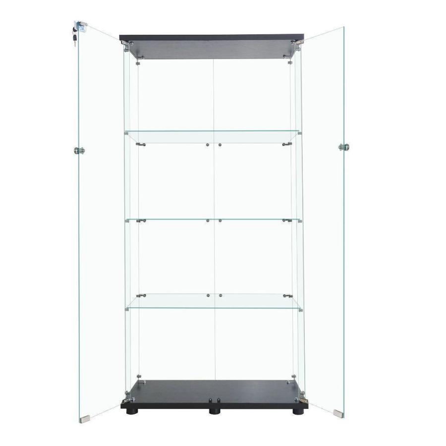 ガラスケース 4段両扉 コレクション フィギュア 棚 ショーケース 黒