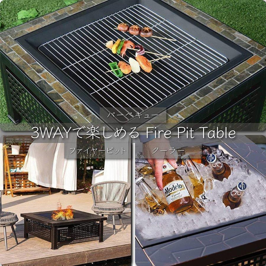 バーベキュー 焚火台 多人用 BBQ 庭 家族用 大型 テーブル キャンプ