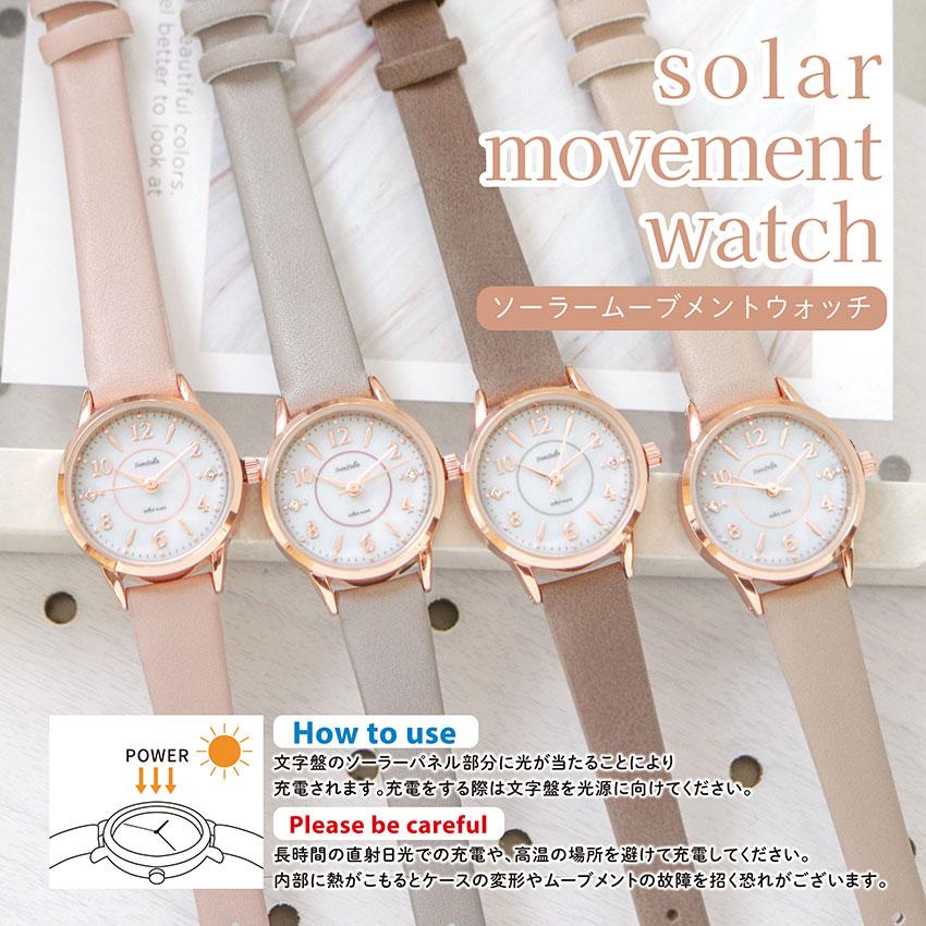 腕時計 レディース ソーラー テヤン 革ベルト シンプル ソーラーウォッチ 見やすい おしゃれ 可愛い きれい 仕事用 通勤 通学 小さめ トレンド フィールドワーク | field work | 05