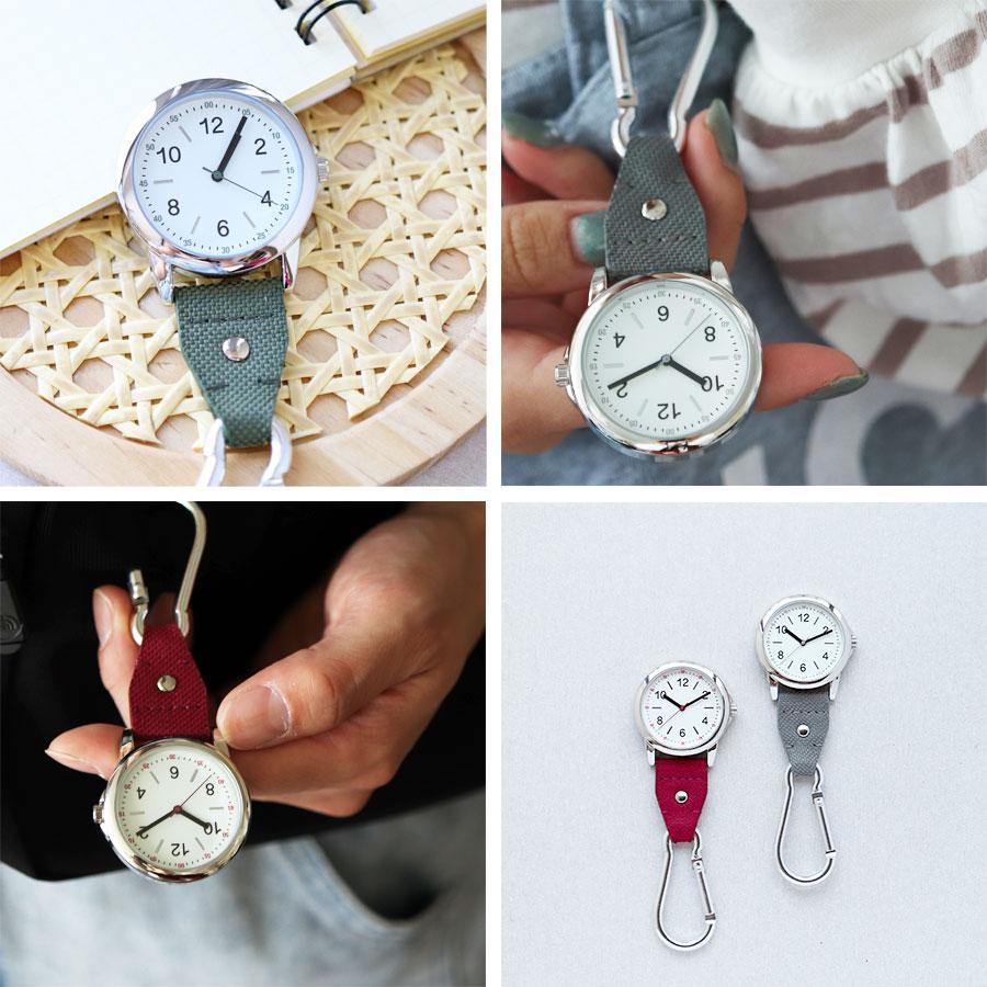 腕時計 時計 ルイジ カラビナウォッチ 蓄光 アウトドア キャンプ キーホルダー 懐中時計 バッグチャーム フィールドワーク 30代 40代 お手頃 通勤 通学 | field work | 21