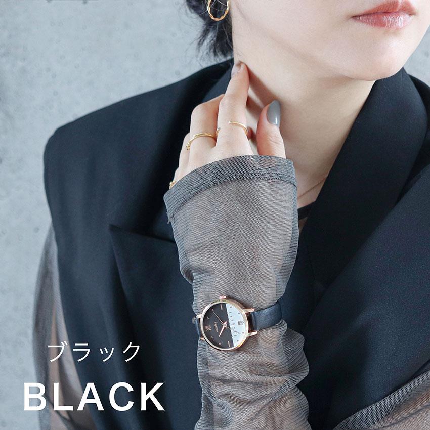 腕時計 レディース ダリオ 革ベルト カレンダー 日付 曜日 デイデイト バイカラー 見やすい 大きめ 通勤 通学 トレンド オススメ プチプラ フィールドワーク | field work | 19