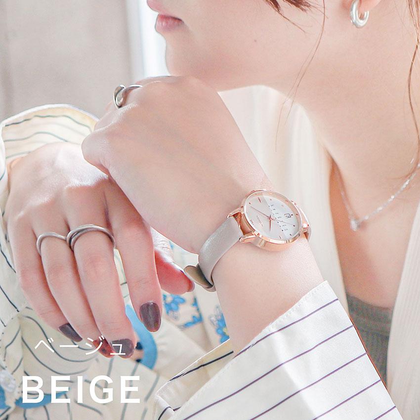 腕時計 レディース ダリオ 革ベルト カレンダー 日付 曜日 デイデイト バイカラー 見やすい 大きめ 通勤 通学 トレンド オススメ プチプラ フィールドワーク | field work | 09