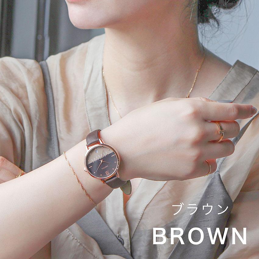 腕時計 レディース ダリオ 革ベルト カレンダー 日付 曜日 デイデイト バイカラー 見やすい 大きめ 通勤 通学 トレンド オススメ プチプラ フィールドワーク | field work | 15