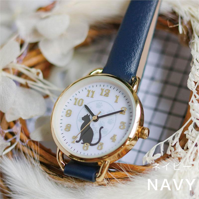 field work（フィールドワーク） 腕時計 レディース モール革ベルト猫