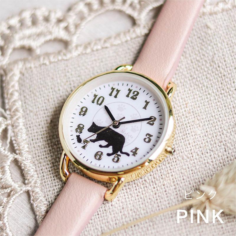 field work（フィールドワーク） 腕時計 レディース モール革ベルト猫