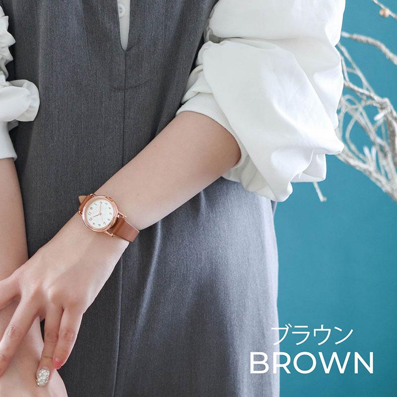 腕時計 レディース マスカ 革ベルト シンプル きれいめストーン おしゃれ レディース プチプラ 仕事 通勤 通学 見やすい 日本製ムーブ 20代 30代 お手頃 安い | field work | 16