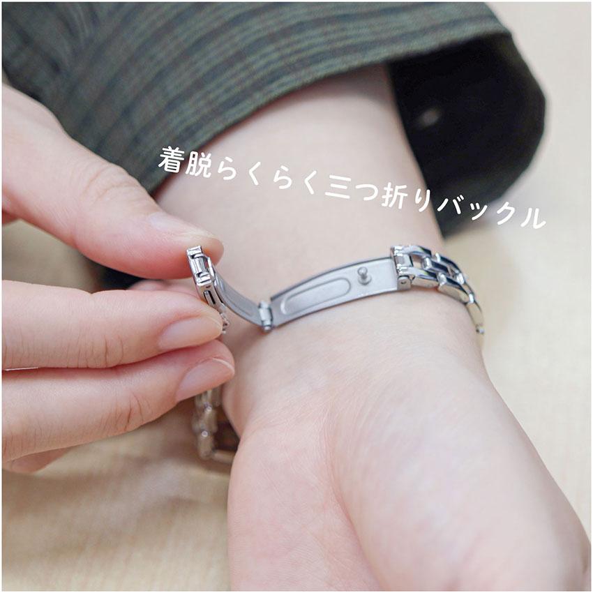 腕時計 レディース メタルベルト ラビナ ストーン 花モチーフ ニッケルフリー 可愛い 小さめ 見やすい 通勤 通学 ビジネス 三つ折りバックル フィールドワーク | field work | 06