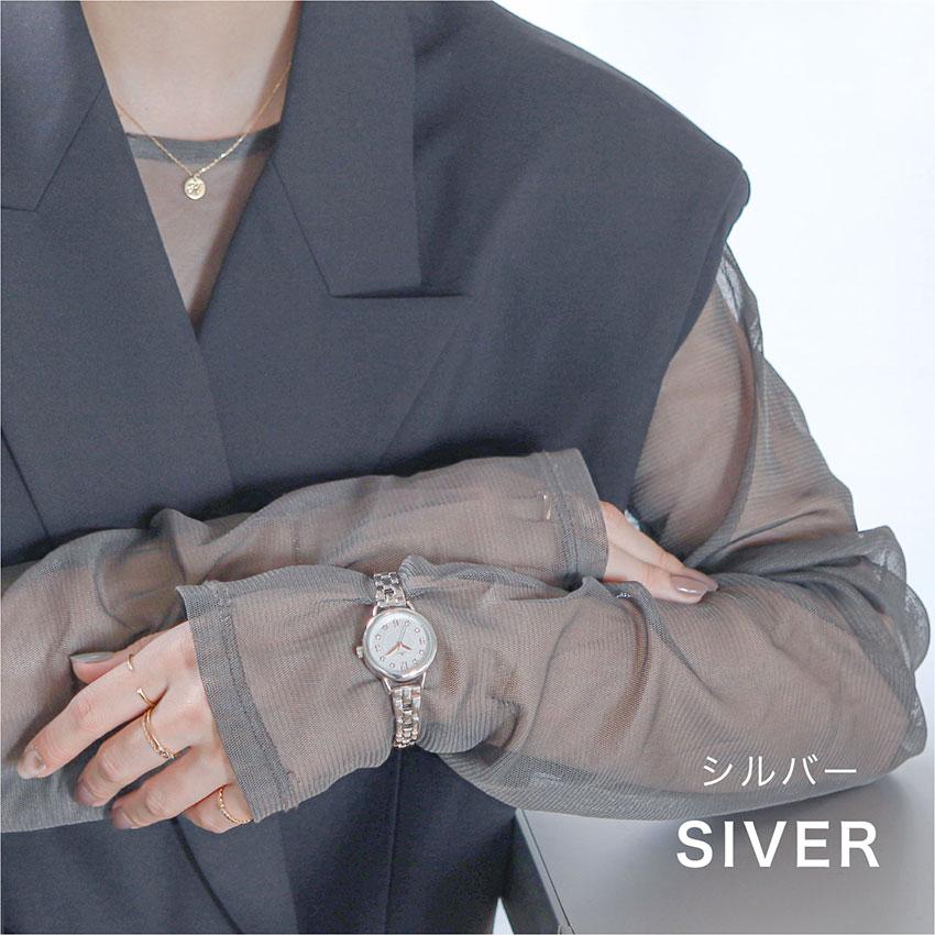 腕時計 レディース メタルベルト ラビナ ストーン 花モチーフ ニッケルフリー 可愛い 小さめ 見やすい 通勤 通学 ビジネス 三つ折りバックル フィールドワーク | field work | 08