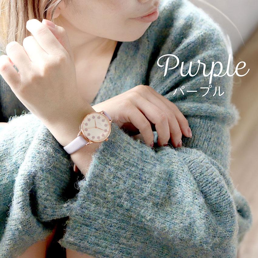 腕時計 レディース 革ベルト メアリー かわいい 花柄 上品 高見え 刻印 通勤 通学 仕事用 ビジネス くすみカラー ニュアンスカラー プチプラ フィールドワーク | field work | 14