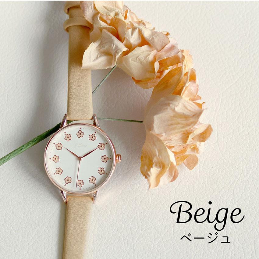 腕時計 レディース 革ベルト メアリー かわいい 花柄 上品 高見え 刻印 通勤 通学 仕事用 ビジネス くすみカラー ニュアンスカラー プチプラ フィールドワーク | field work | 11