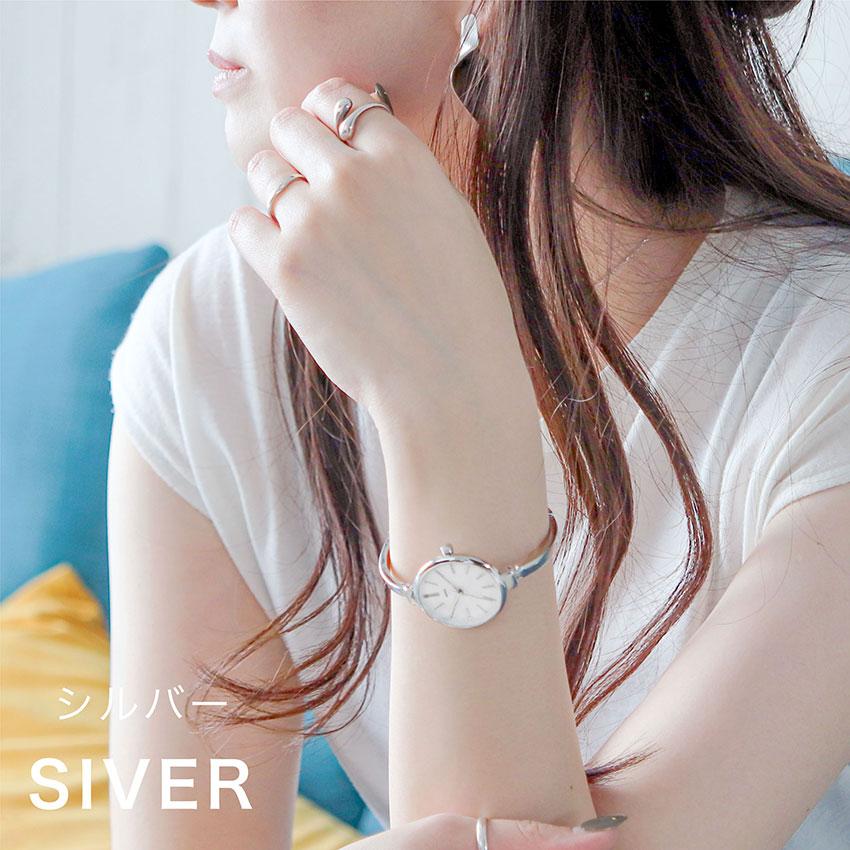 field work 腕時計 レディース メタル バングル ホソメタ 金属ベルト