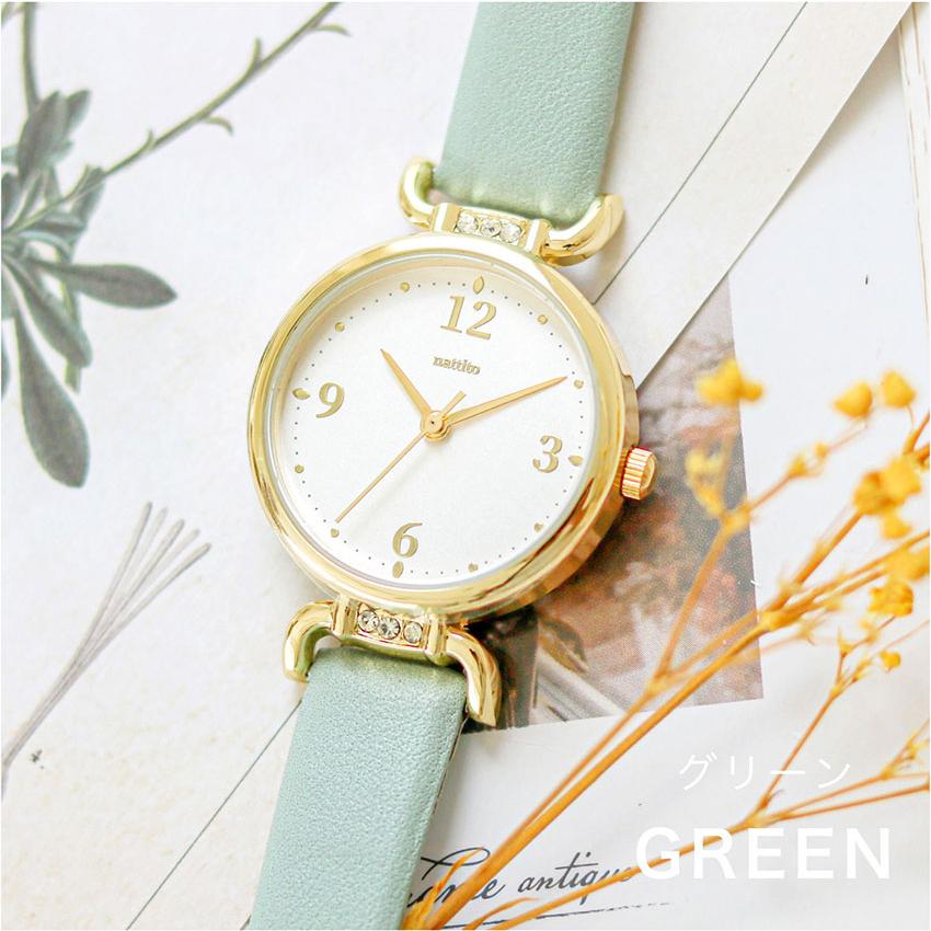 腕時計 レディース 革ベルト ジュエリア ストーン 高みえ 仕事用 通勤 通学 ビジネス 送料無料 小さめ ニュアンスカラー 可愛い 20代 30代 フィールドワーク | field work | 13