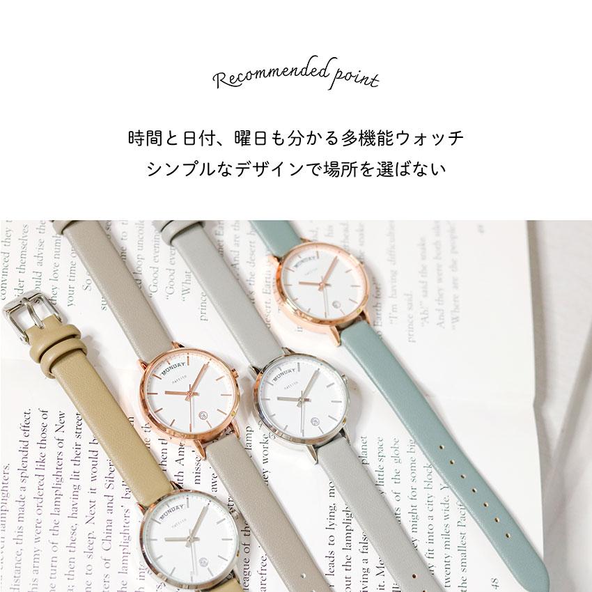 腕時計 レディース ウィーク 日付表示 革ベルト 仕事用 シンプル おしゃれ かわいい 見やすい 日付 曜日 カレンダー付 通勤 通学 仕事 人気 フィールドワーク | field work | 06