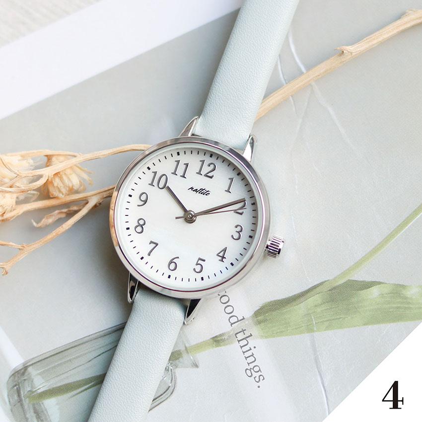 腕時計 レディース 革ベルト アーマ シンプル シェル風 パール風文字盤 かわいい 見やすい 通勤 通学 送料無料 高見え ニュアンスカラー フィールドワーク | field work | 15