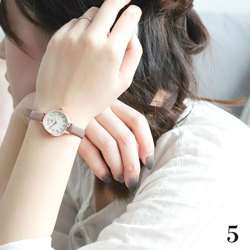 腕時計 レディース 革ベルト アーマ シンプル シェル風 パール風文字盤 かわいい 見やすい 通勤 通学 送料無料 高見え ニュアンスカラー フィールドワーク | field work | 16