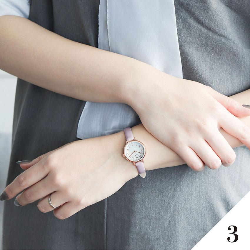 腕時計 レディース 革ベルト アーマ シンプル シェル風 パール風文字盤 かわいい 見やすい 通勤 通学 送料無料 高見え ニュアンスカラー フィールドワーク | field work | 12