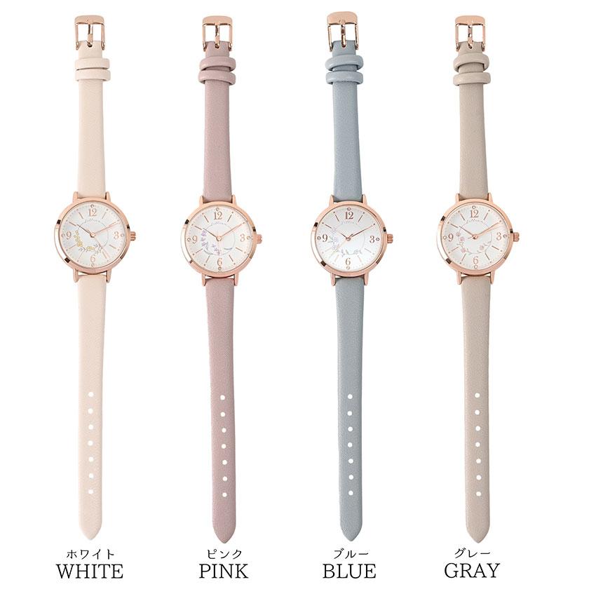 腕時計 レディース 革ベルト ロサム かわいい 花柄 フラワー 上品 高見え 通勤 通学 仕事用 ビジネス ニュアンスカラー ストーン 20代 30代 フィールドワーク | field work | 06