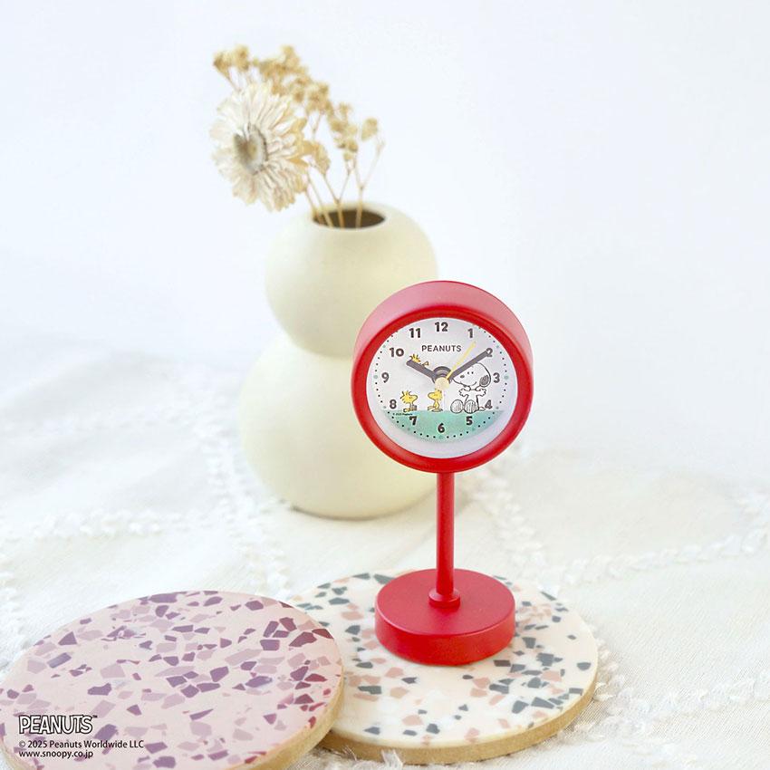 置き時計 スタンドクロック 時計 目覚まし時計 スタンドクロック スヌーピー オラフ キッズ ユニセ PEANUTS SNOOPY フィールドワーク プチプラ  一年保証 | field work | 11