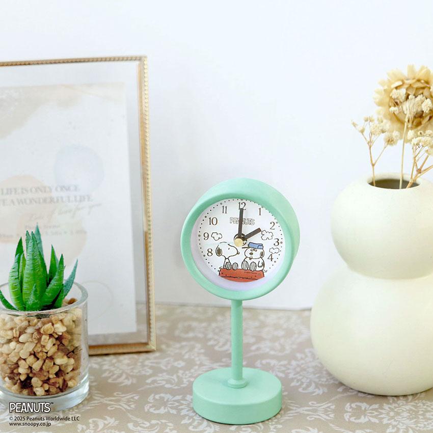 置き時計 スタンドクロック 時計 目覚まし時計 スタンドクロック スヌーピー オラフ キッズ ユニセ PEANUTS SNOOPY フィールドワーク プチプラ  一年保証 | field work | 12