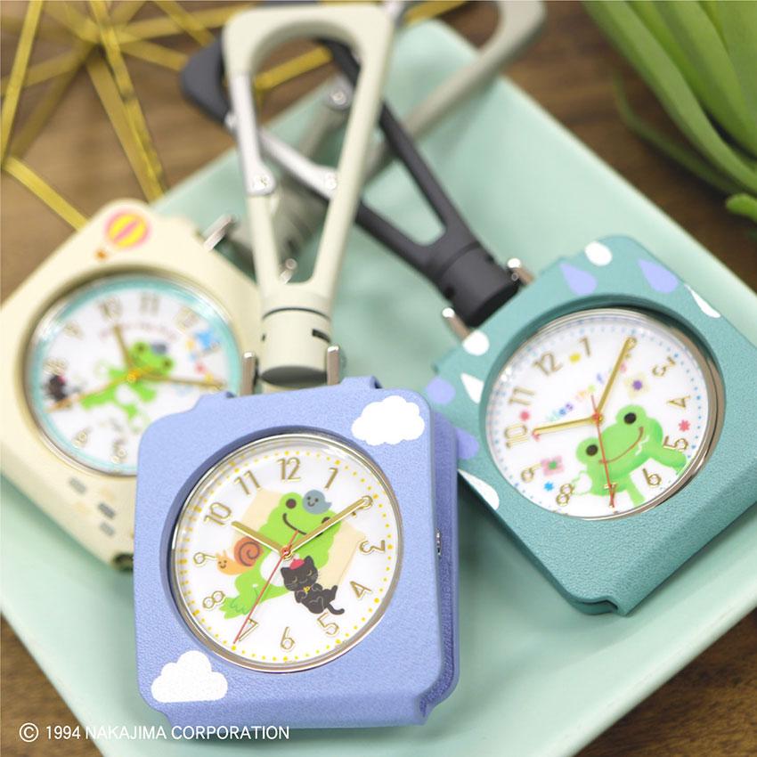 時計 置き時計 掛け時計 カラビナ レディース かえるのピクルス pickles the frog 多機能 便利 TOKOT ミラー付 キャラクター プレゼント フィールドワーク | field work | 04