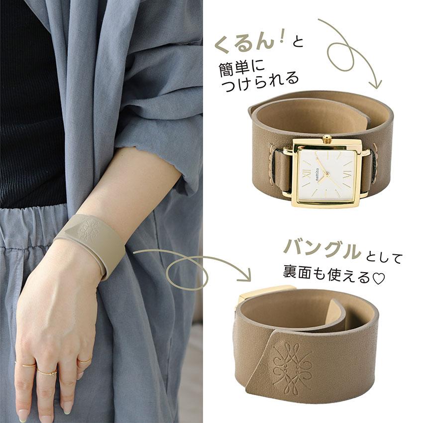 腕時計 レディース 革ベルト クルント スクエア ニュアンスカラー 個性的 パッチンブレス ビジネス 大きめ 高品質 可愛い バングル 20代 30代 フィールドワーク | field work | 06
