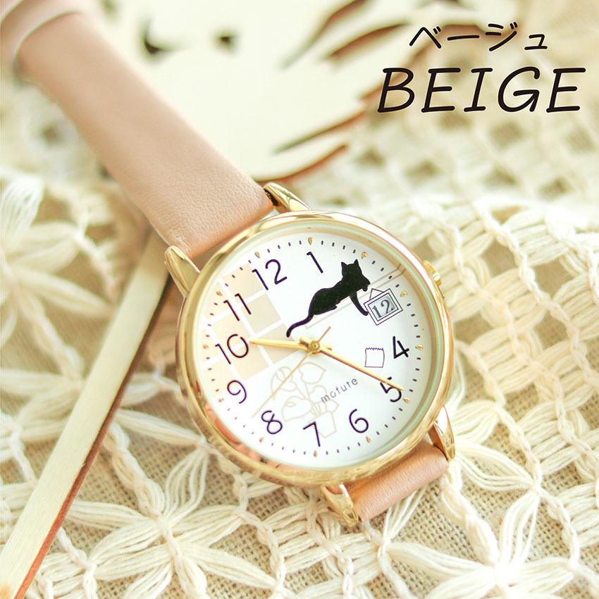 field work 腕時計 レディース 革ベルト 日付 カレンダー