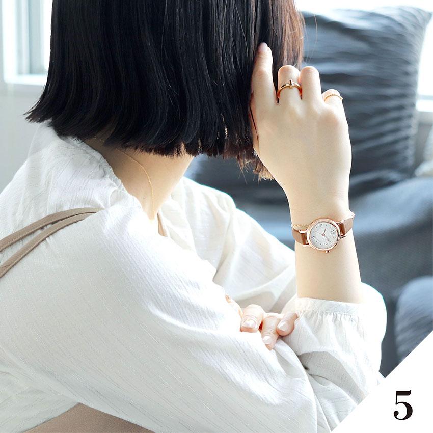 腕時計 レディース ウルガス 高級感 5気圧防水 防汗ベルト 仕事用 ビジネス 小さめ 革ベルト プレゼント 高品質 可愛い 見やすい フィールドワーク | field work | 17