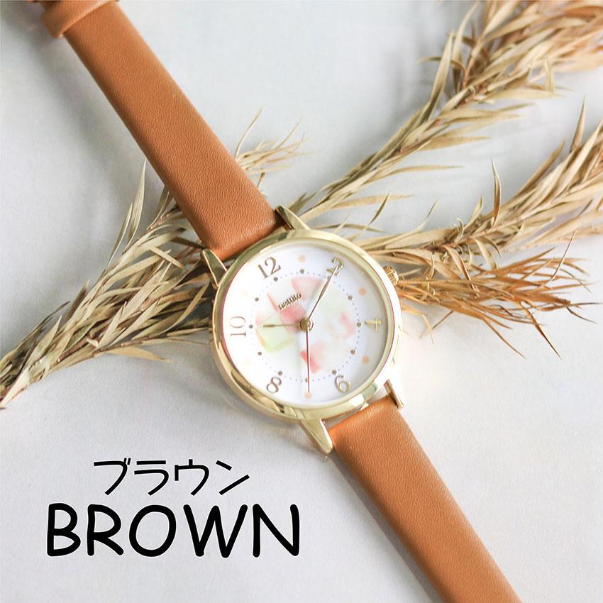 field work 腕時計 レディース スイラン 5気圧防水 防汗ベルト 水彩