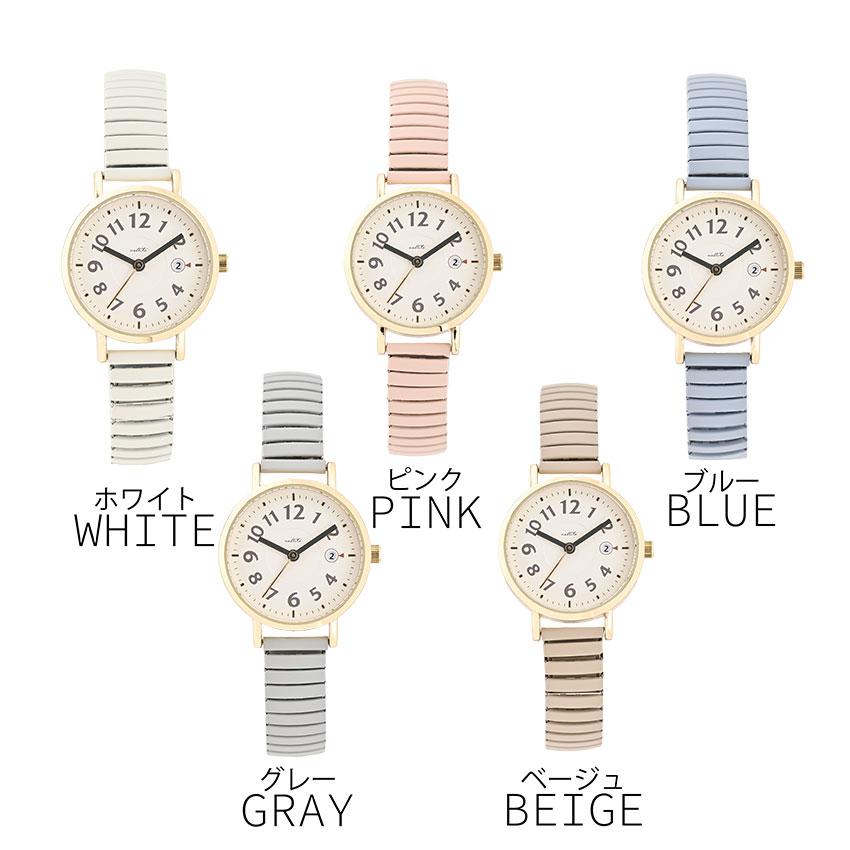 腕時計 レディース 日付カレンダー ジャバラベルト カレジャ シンプル かわいい 上品 カジュアル 着脱簡単 ニュアンスカラー 小さめ 見やすい フィールドワーク | field work | 08