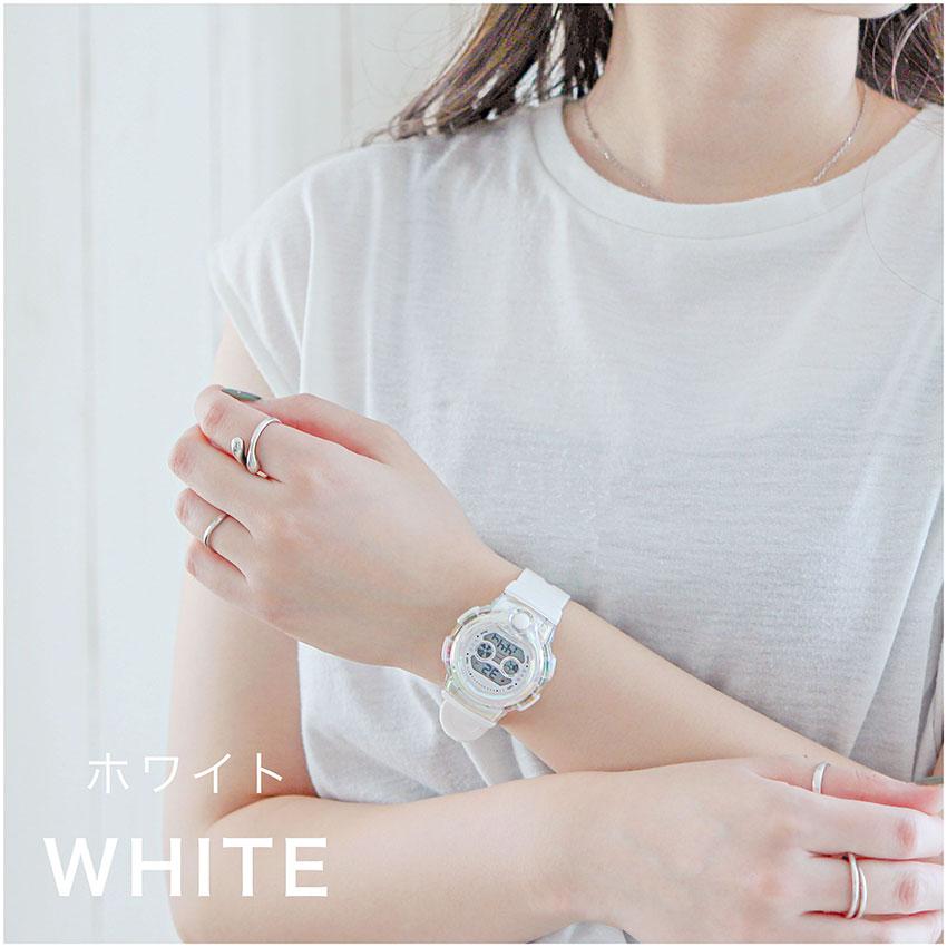 腕時計 レディース シャボン デジタル キッズ 3気圧防水 日常生活防水 カジュアル 韓国 オーロラ クリア アラーム カレンダー付 曜日 大きめ フィールドワーク | field work | 08