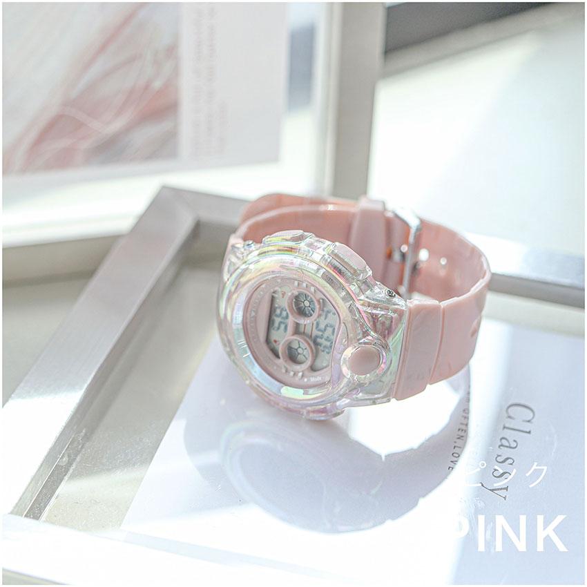 腕時計 レディース シャボン デジタル キッズ 3気圧防水 日常生活防水 カジュアル 韓国 オーロラ クリア アラーム カレンダー付 曜日 大きめ フィールドワーク | field work | 11