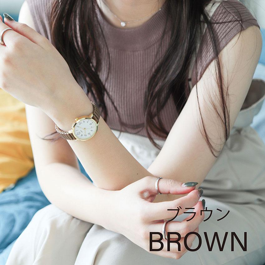 腕時計 レディース ジャバラベルト マルル シンプル カジュアル 着脱簡単 ニュアンスカラー 小さめ 見やすい 通勤 通学 仕事用 きれいめ フィールドワーク | field work | 13