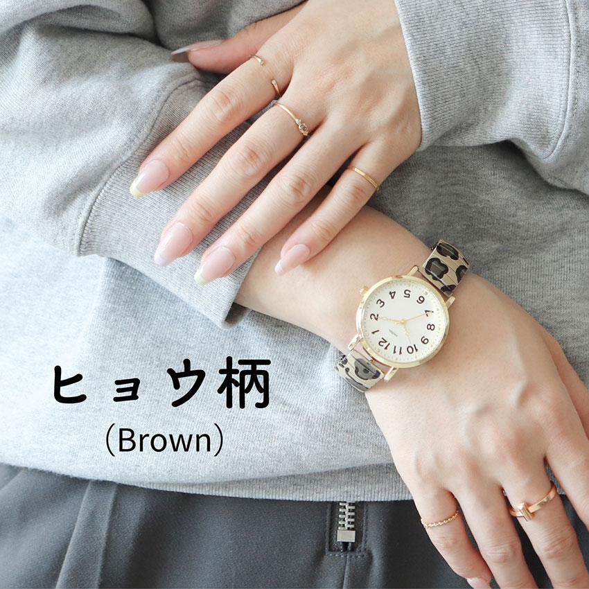 腕時計 レディース ジャバラベルト ペギー 着脱簡単 千鳥 ヒョウ バラ 薔薇 大きめ 見やすい 通勤 通学 仕事用 ビジネス きれいめ 20代 30代 フィールドワーク | field work | 10