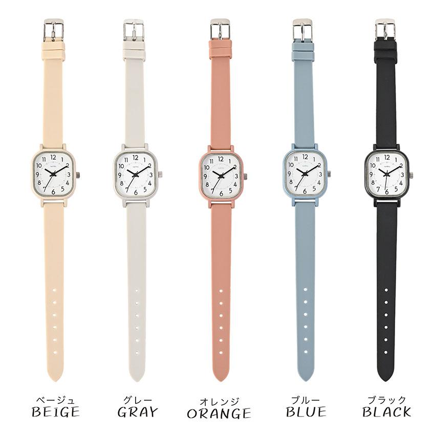 腕時計 レディース メンズ シリコン ブルク ラバー スクエア レクタンギュラー 柔らか素材 ニュアンスカラー 学校 20代 30代 40代 ビジネス フィールドワーク | field work | 07