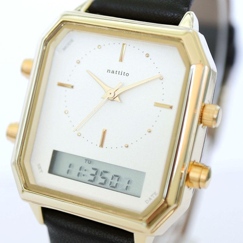 腕時計 レディース 革ベルト デジタル アナログ アナデジ カクデジ レクタングル アラーム ストップウォッチ 日付 高見え 通勤 通学 ビジネス フィールドワーク | field work | 19