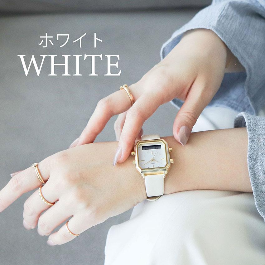 腕時計 レディース 革ベルト デジタル アナログ アナデジ カクデジ レクタングル アラーム ストップウォッチ 日付 高見え 通勤 通学 ビジネス フィールドワーク | field work | 09