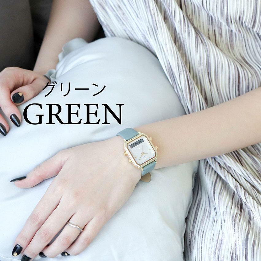 腕時計 レディース 革ベルト デジタル アナログ アナデジ カクデジ レクタングル アラーム ストップウォッチ 日付 高見え 通勤 通学 ビジネス フィールドワーク | field work | 13